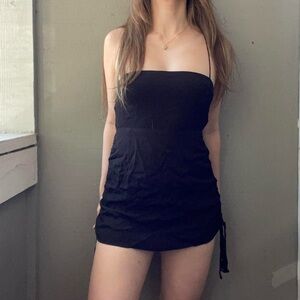 Verge Girl Black Side Ruched Mini Dress